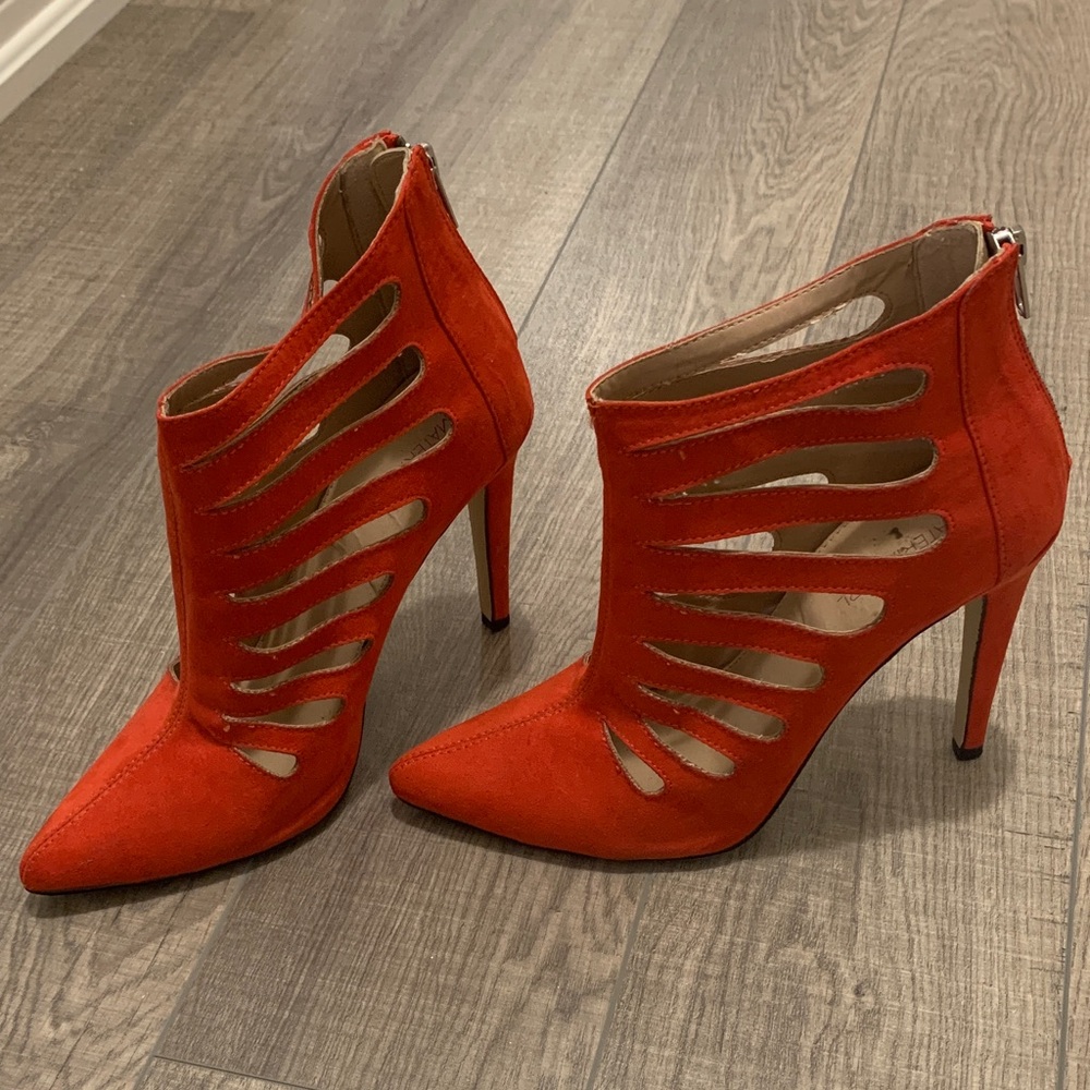 Material Girl Vibrant Red Cutout Heels